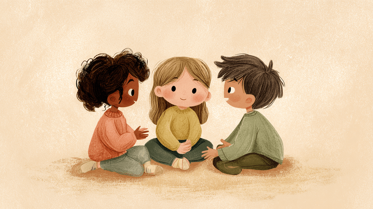 Children practicing speech sounds together in a group setting